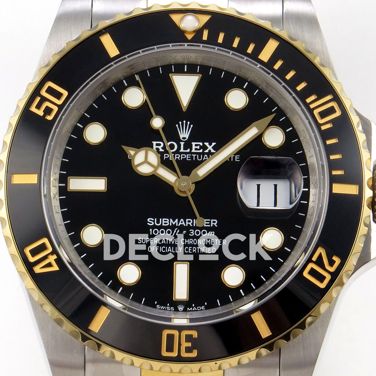 Rolex Submariner 41mm 126613LN QF Two-Tone Black Dial JH3235 Free Sprung replica - dial closeup