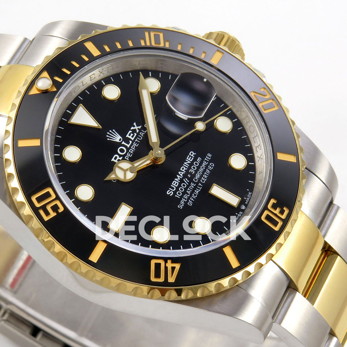 Rolex Submariner 41mm 126613LN QF Two-Tone Black Dial JH3235 Free Sprung replica - dial side angle