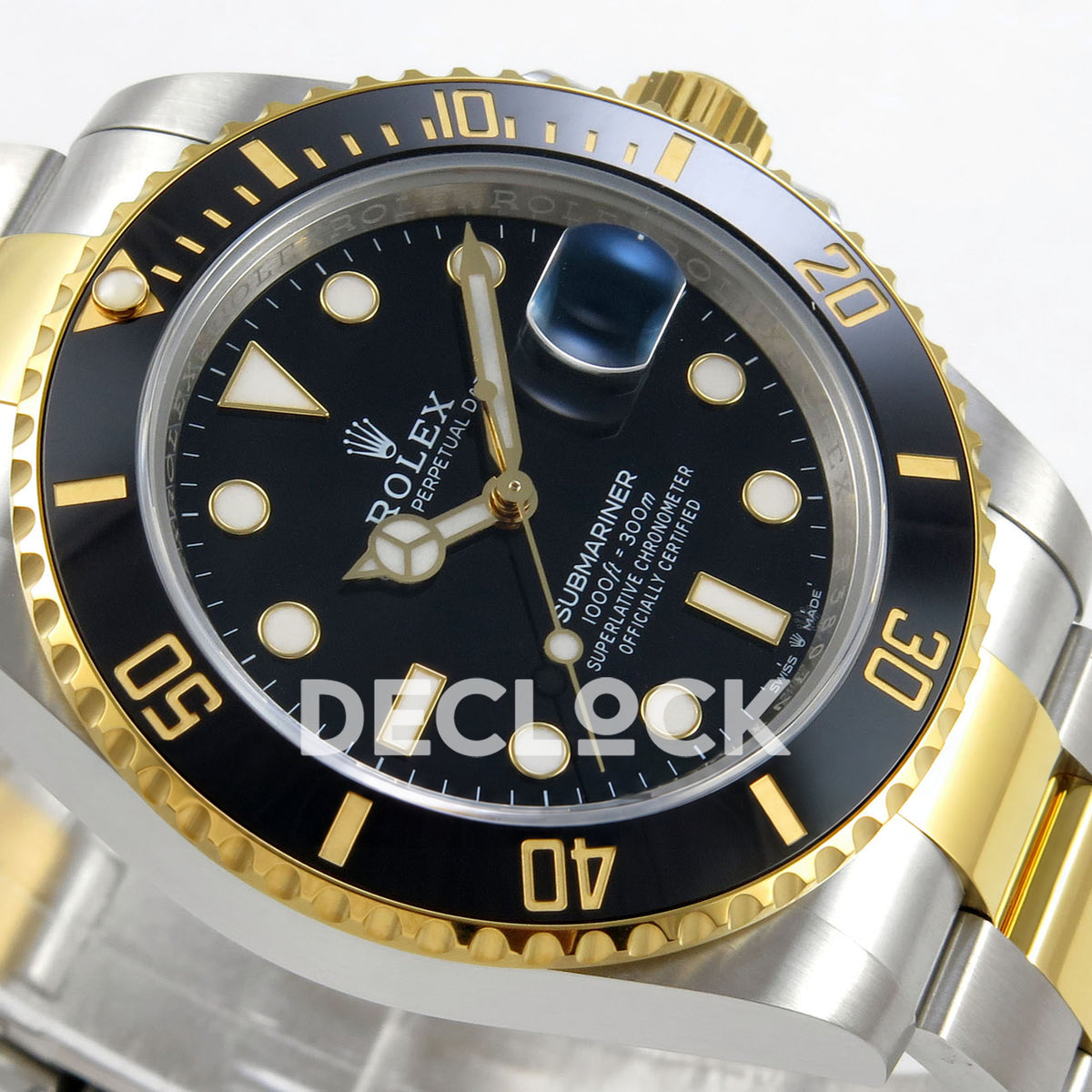Rolex Submariner 41mm 126613LN RGF Two-Tone Black Dial JH3235 replica - dial side angle