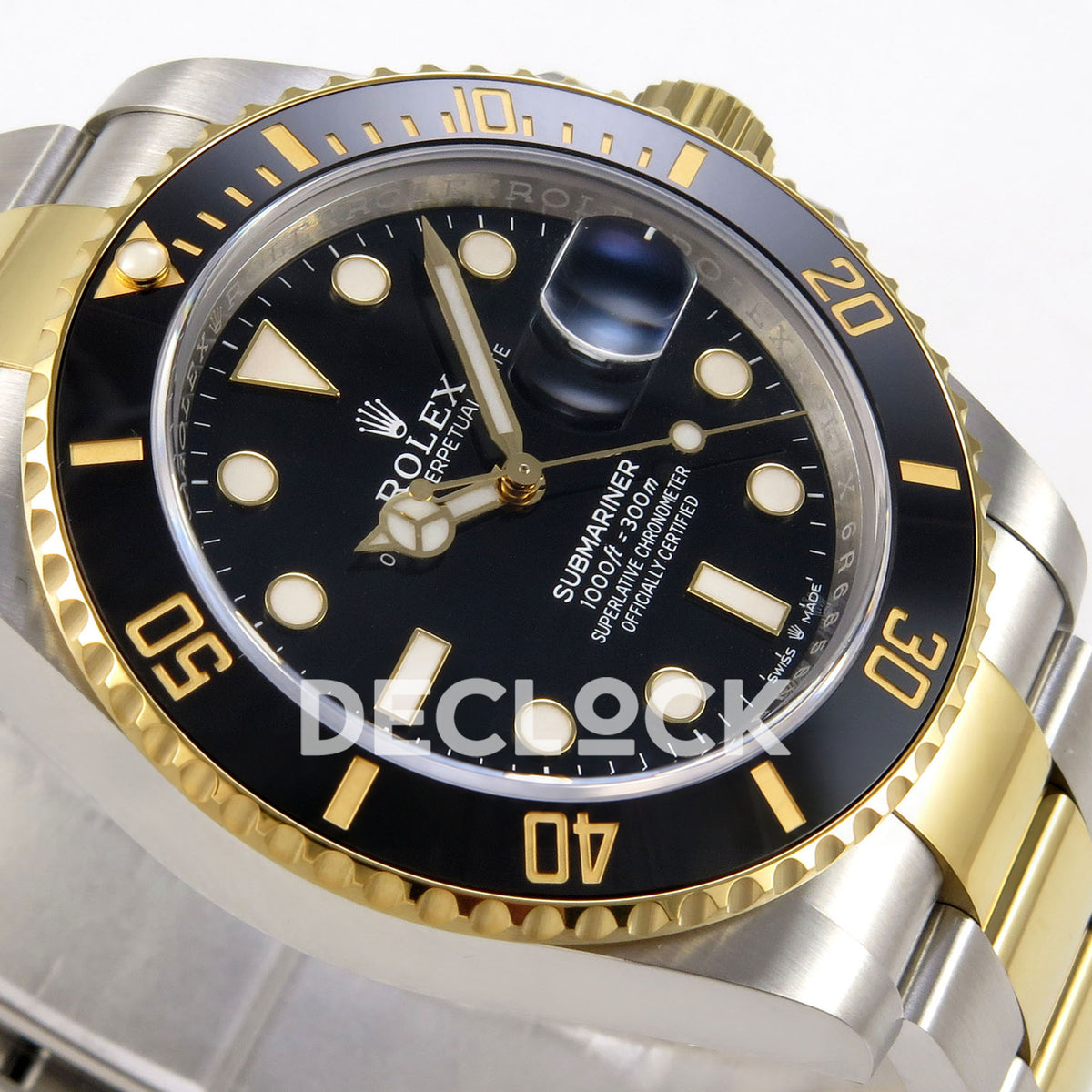 Rolex Submariner 41mm 126613LN WF Two-Tone Black Dial JH3235 replica - dial side angle