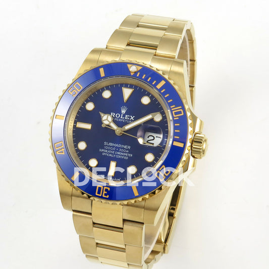 Rolex Submariner 126618LB 41mm QF Yellow Gold Blue Dial QF3235 replica - three quarter