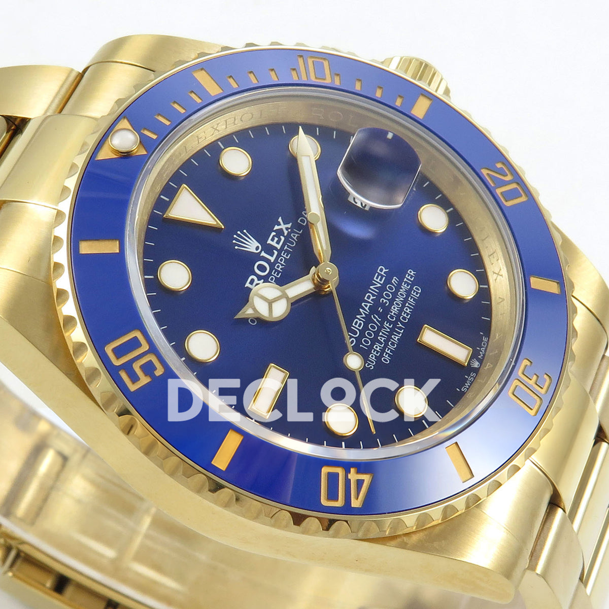 Rolex Submariner 126618LB 41mm QF Yellow Gold Blue Dial QF3235 replica - dial side angle