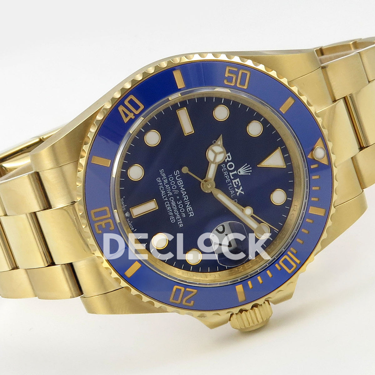 Rolex Submariner 126618LB 41mm QF Yellow Gold Blue Dial QF3235 replica - full watch left