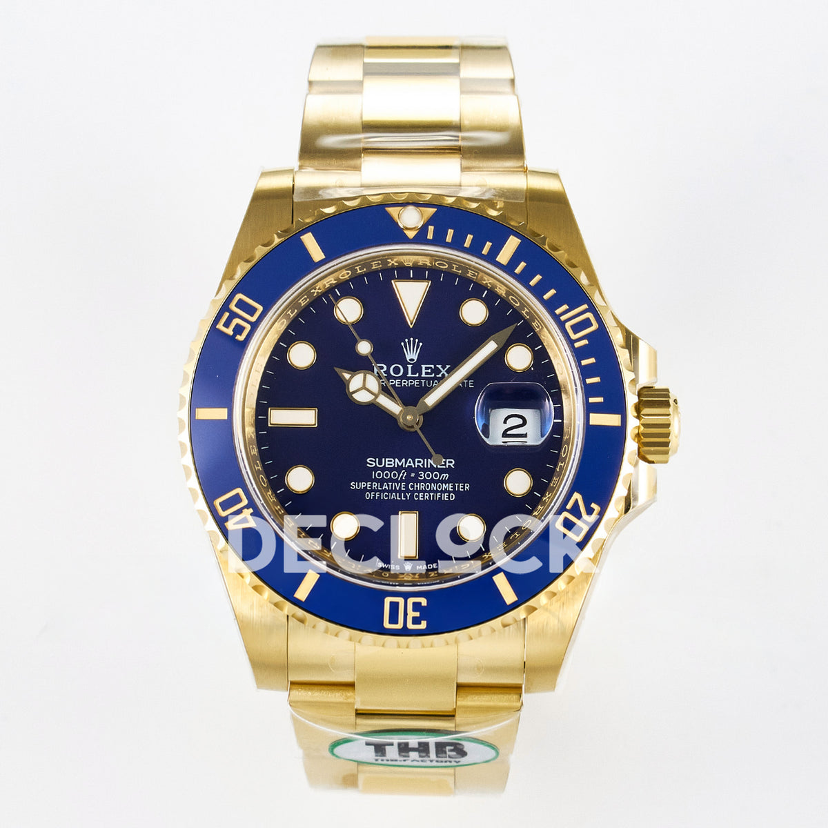 Rolex Submariner 126618LB 41mm THBF Yellow Gold Blue Dial SH3235 replica - front