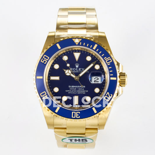 Rolex Submariner 126618LB 41mm THBF Yellow Gold Blue Dial SH3235 replica - front