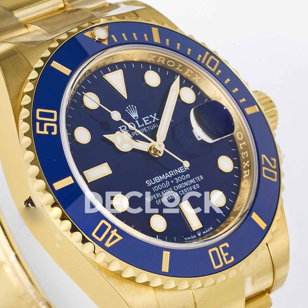 Rolex Submariner 126618LB 41mm THBF Yellow Gold Blue Dial SH3235 replica - opposite front angle