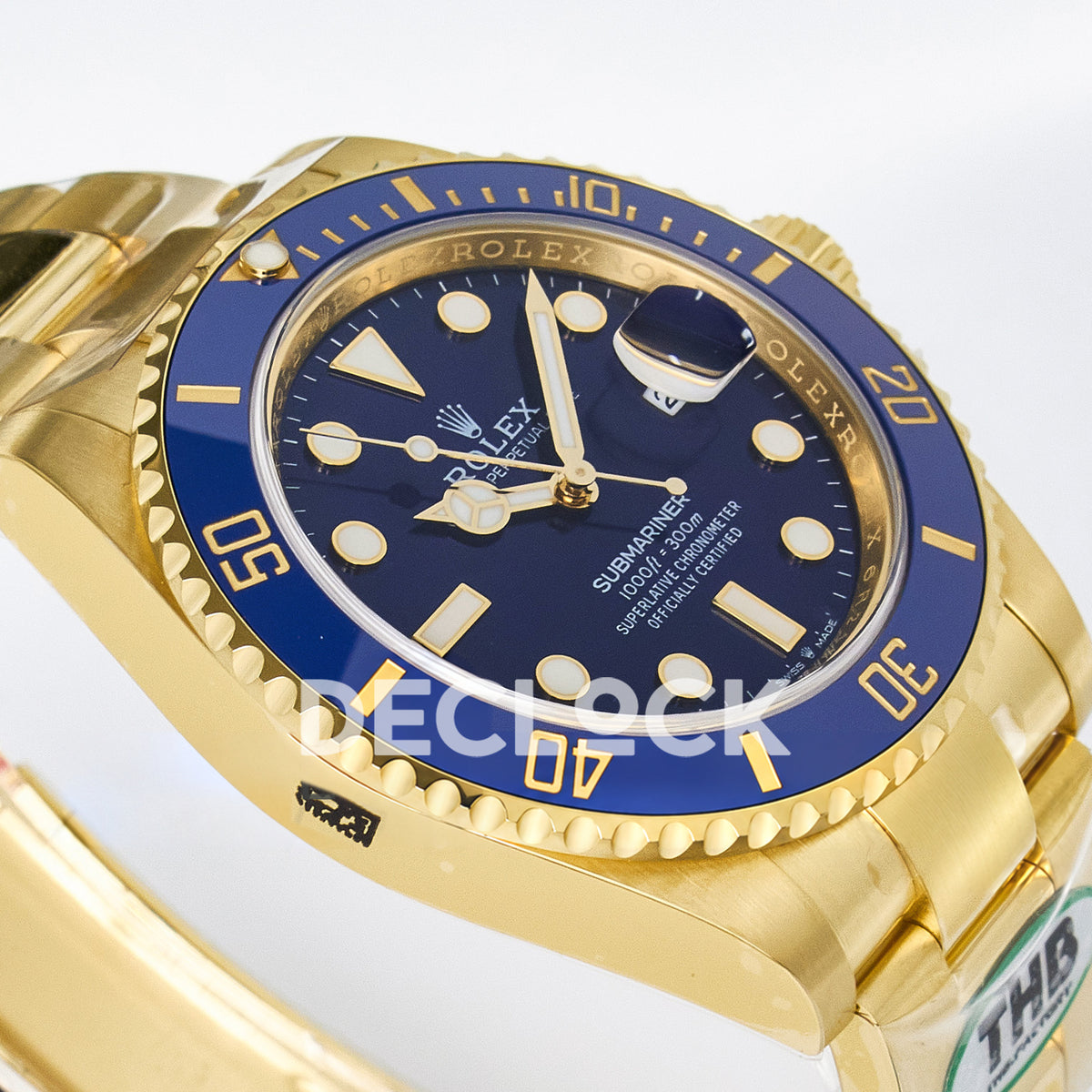 Rolex Submariner 126618LB 41mm THBF Yellow Gold Blue Dial SH3235 replica - opposite dial angle