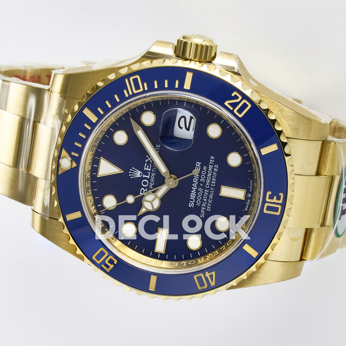 Rolex Submariner 126618LB 41mm THBF Yellow Gold Blue Dial SH3235 replica - rotated dial