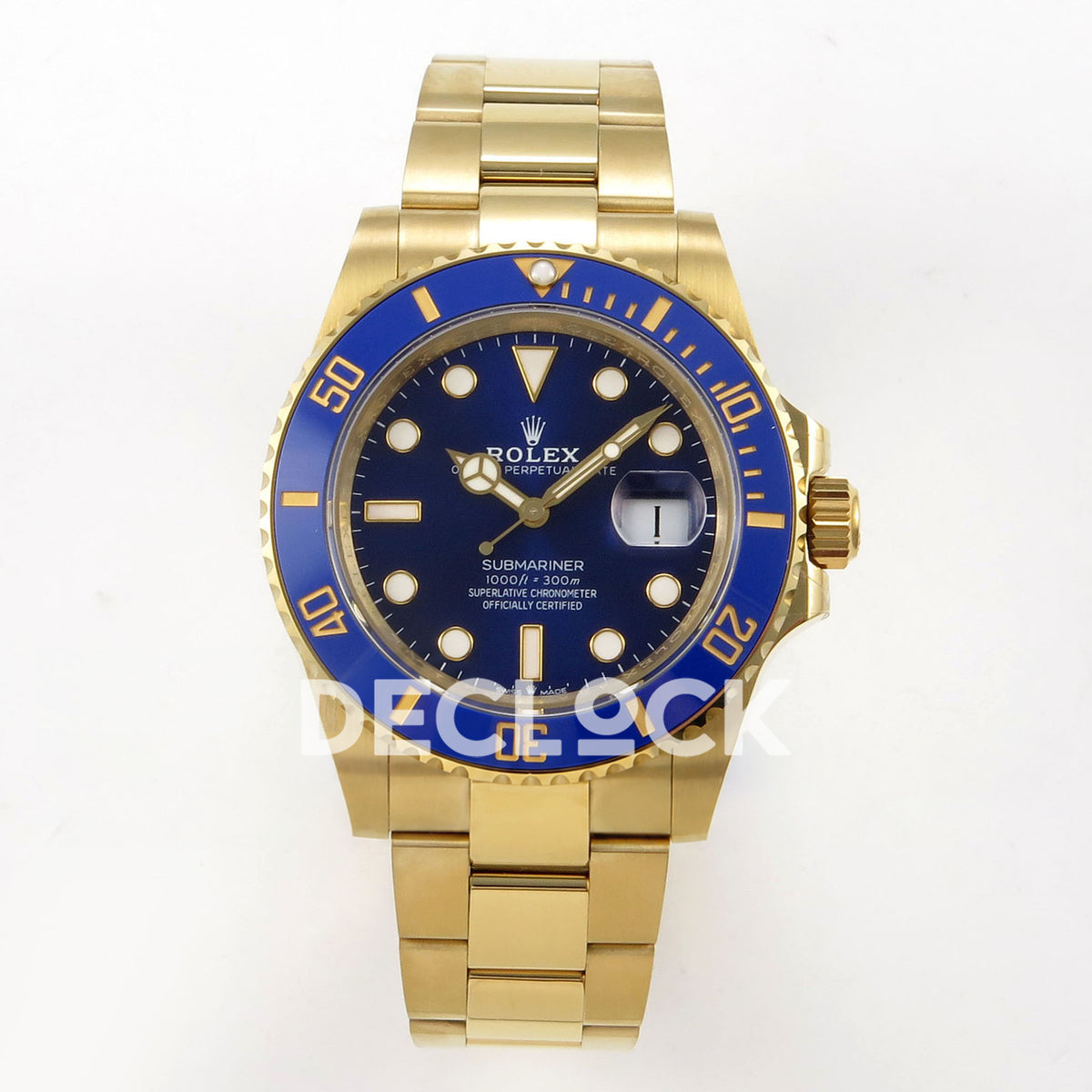 Rolex Submariner 41mm 126618LB QF Blue Dial Yellow Gold JH3235 Free Sprung replica - front