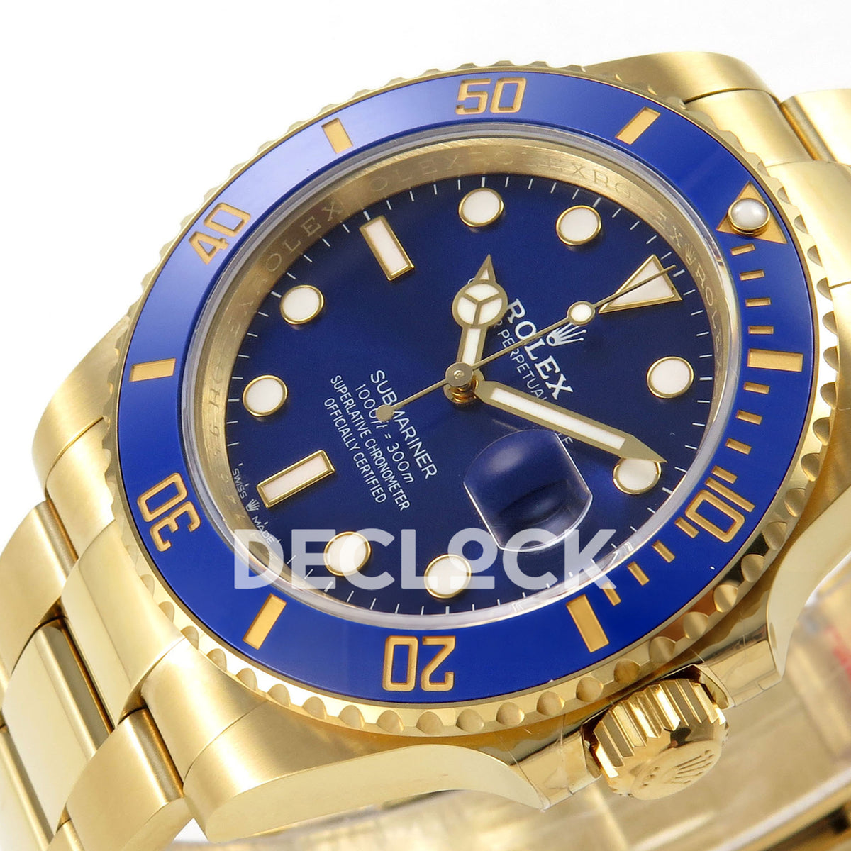 Rolex Submariner 41mm 126618LB QF Blue Dial Yellow Gold JH3235 Free Sprung replica - dial angle right