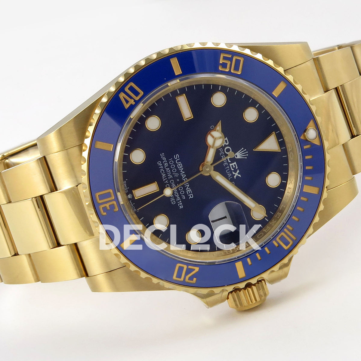 Rolex Submariner 41mm 126618LB QF Blue Dial Yellow Gold JH3235 Free Sprung replica - full watch left