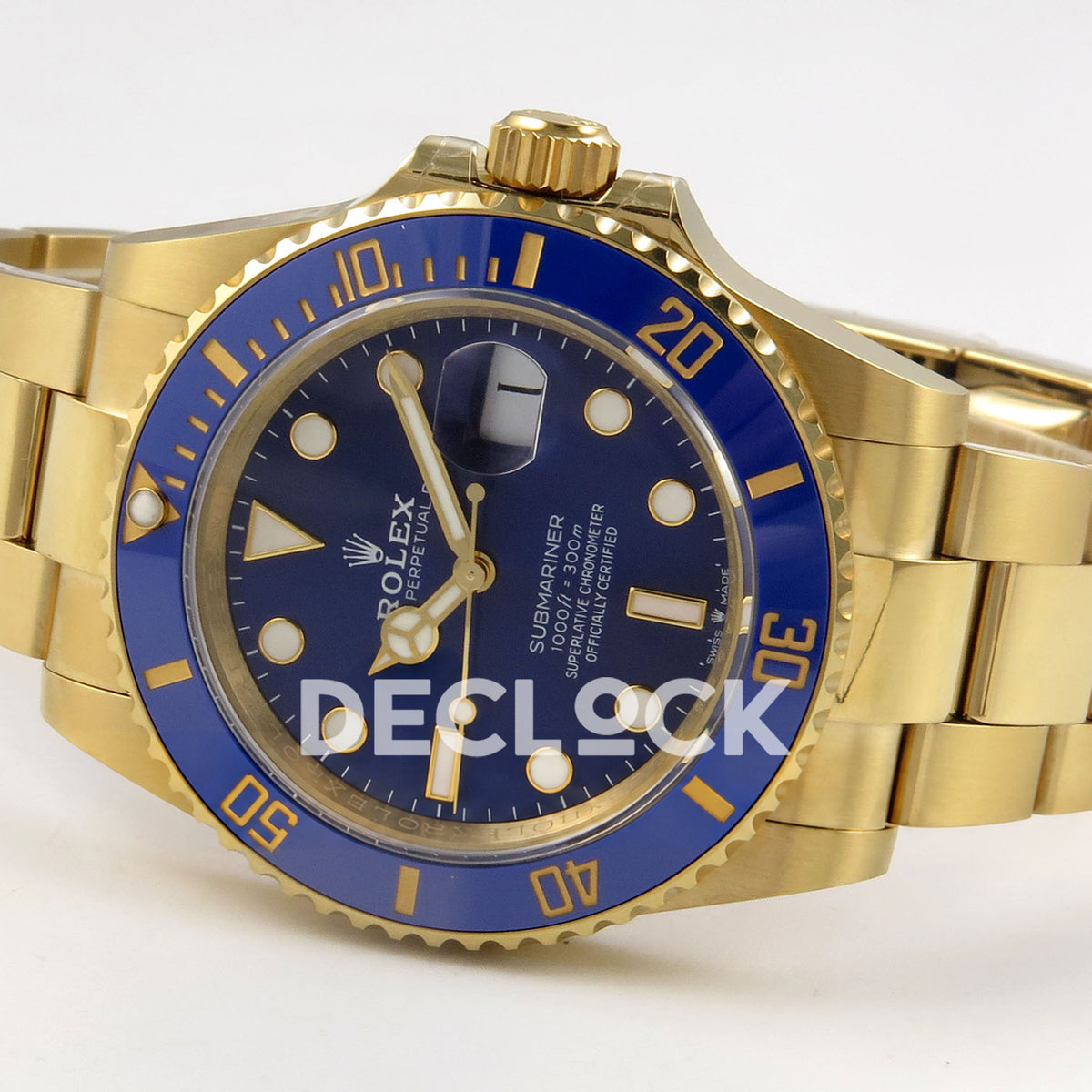 Rolex Submariner 41mm 126618LB QF Blue Dial Yellow Gold JH3235 Free Sprung replica - full watch right