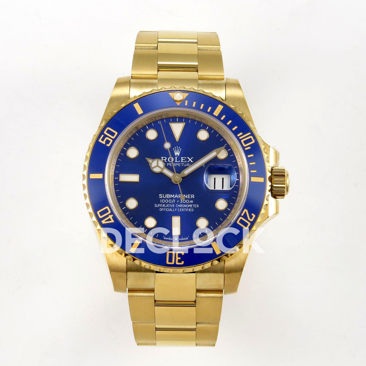 Rolex Submariner 41mm 126618LB WF Blue Dial Yellow Gold JH3235 replica - front
