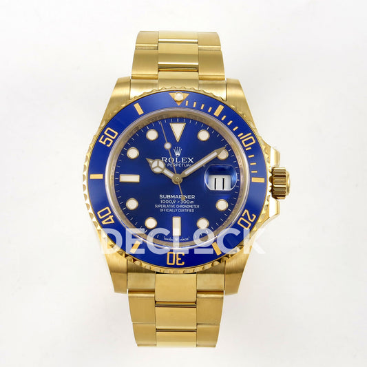 Rolex Submariner 41mm 126618LB WF Blue Dial Yellow Gold JH3235 replica - front