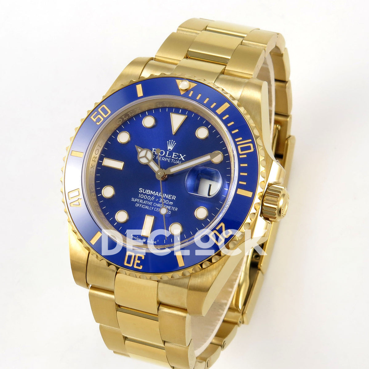 Rolex Submariner 41mm 126618LB WF Blue Dial Yellow Gold JH3235 replica - three quarter