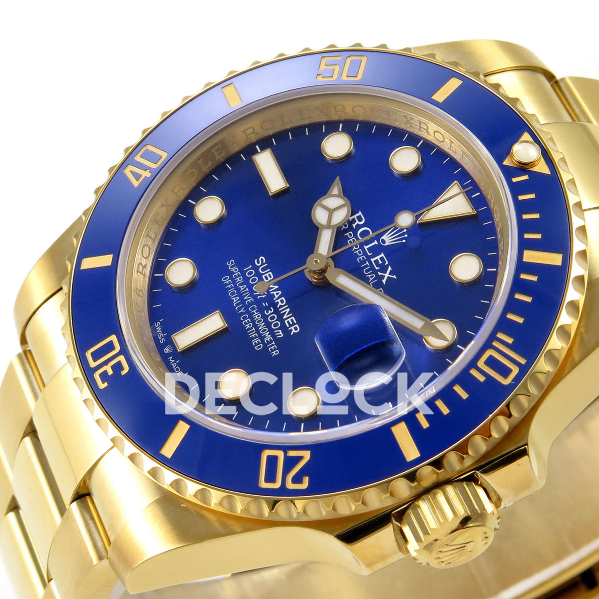 Rolex Submariner 41mm 126618LB WF Blue Dial Yellow Gold JH3235 replica - dial angle right