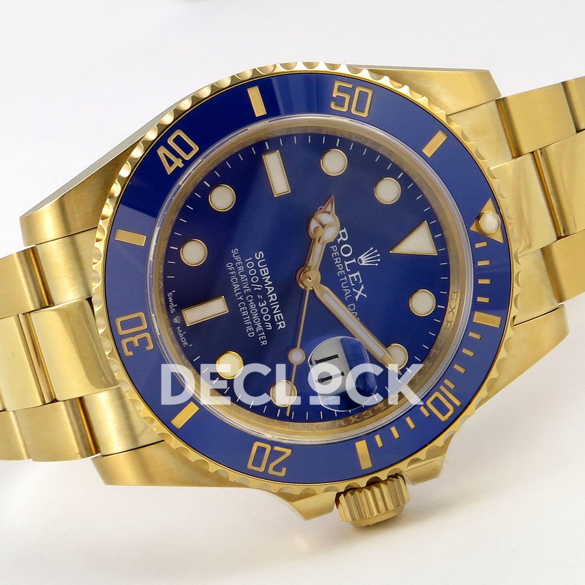Rolex Submariner 41mm 126618LB WF Blue Dial Yellow Gold JH3235 replica - full watch left