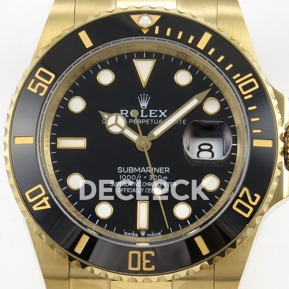 Rolex Submariner 126618LN 41mm QF Yellow Gold Black Dial QF3235 replica - dial closeup
