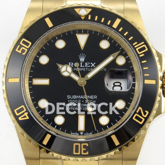 Rolex Submariner 126618LN 41mm QF Yellow Gold Black Dial QF3235 replica - dial closeup