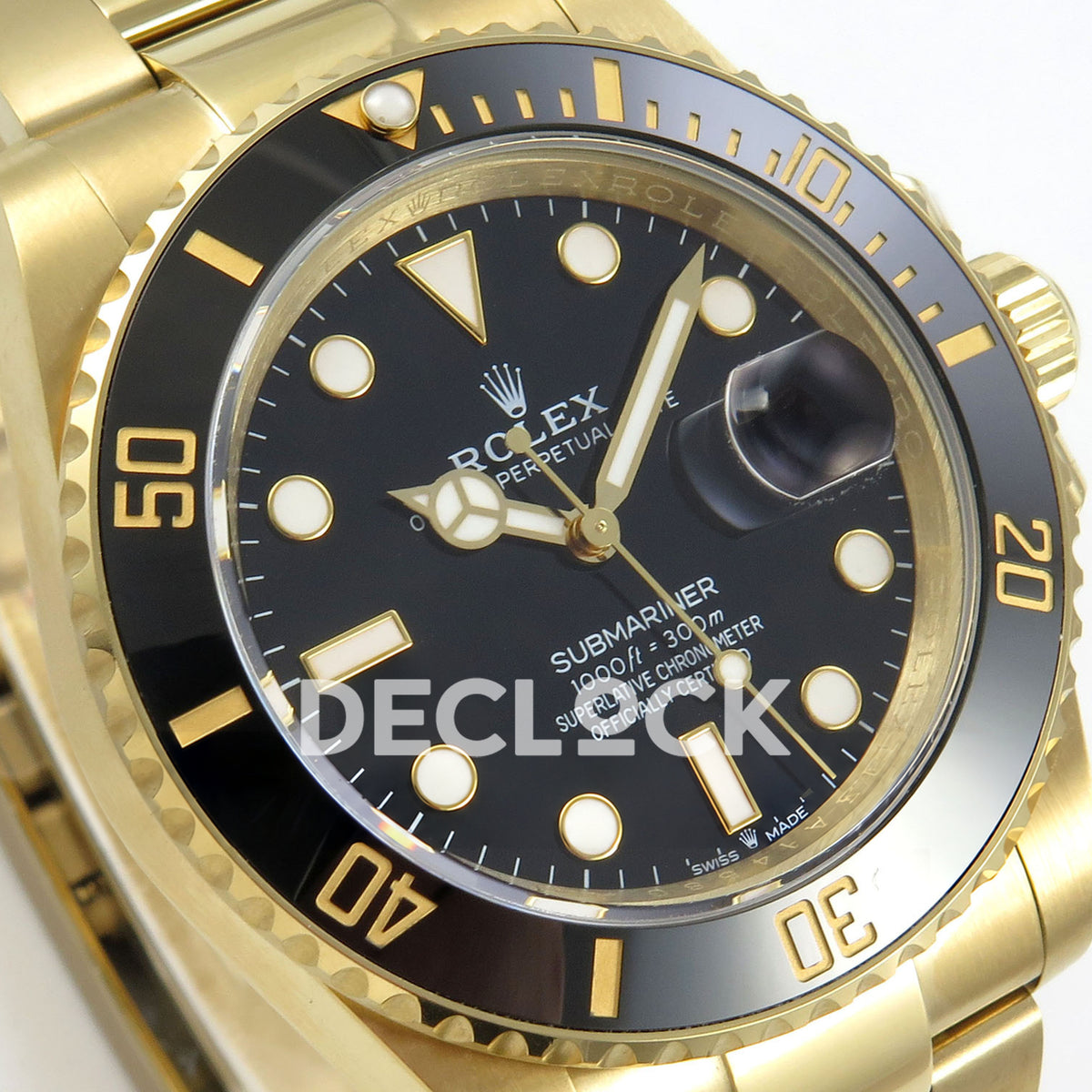 Rolex Submariner 126618LN 41mm QF Yellow Gold Black Dial QF3235 replica - dial angle left