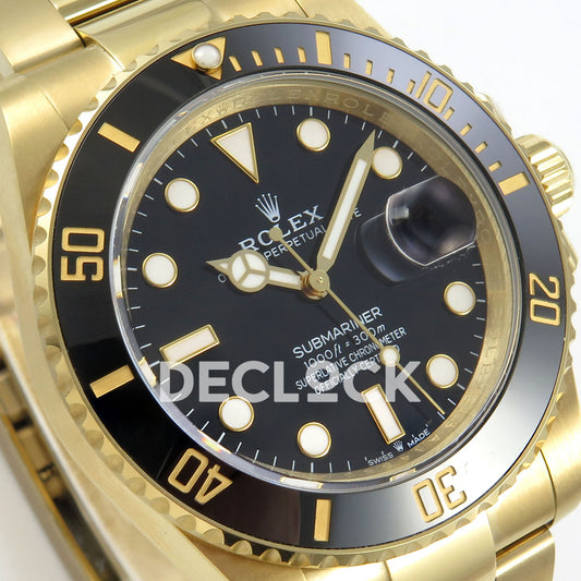Rolex Submariner 126618LN 41mm QF Yellow Gold Black Dial QF3235 replica - dial angle left