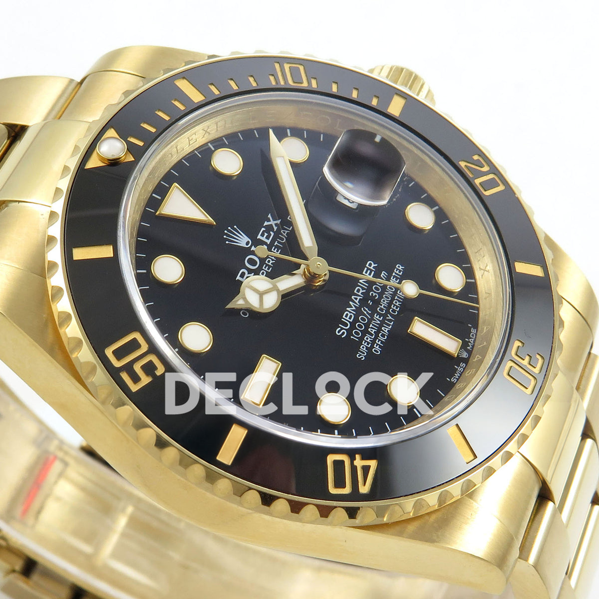 Rolex Submariner 126618LN 41mm QF Yellow Gold Black Dial QF3235 replica - dial side angle