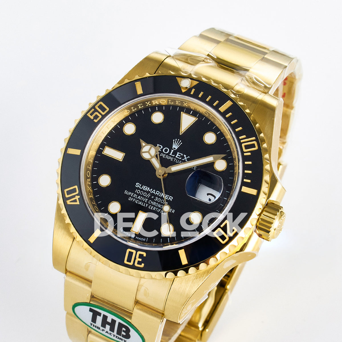 Rolex Submariner 126618LN 41mm THBF Yellow Gold Black Dial SH3235 replica - front angle