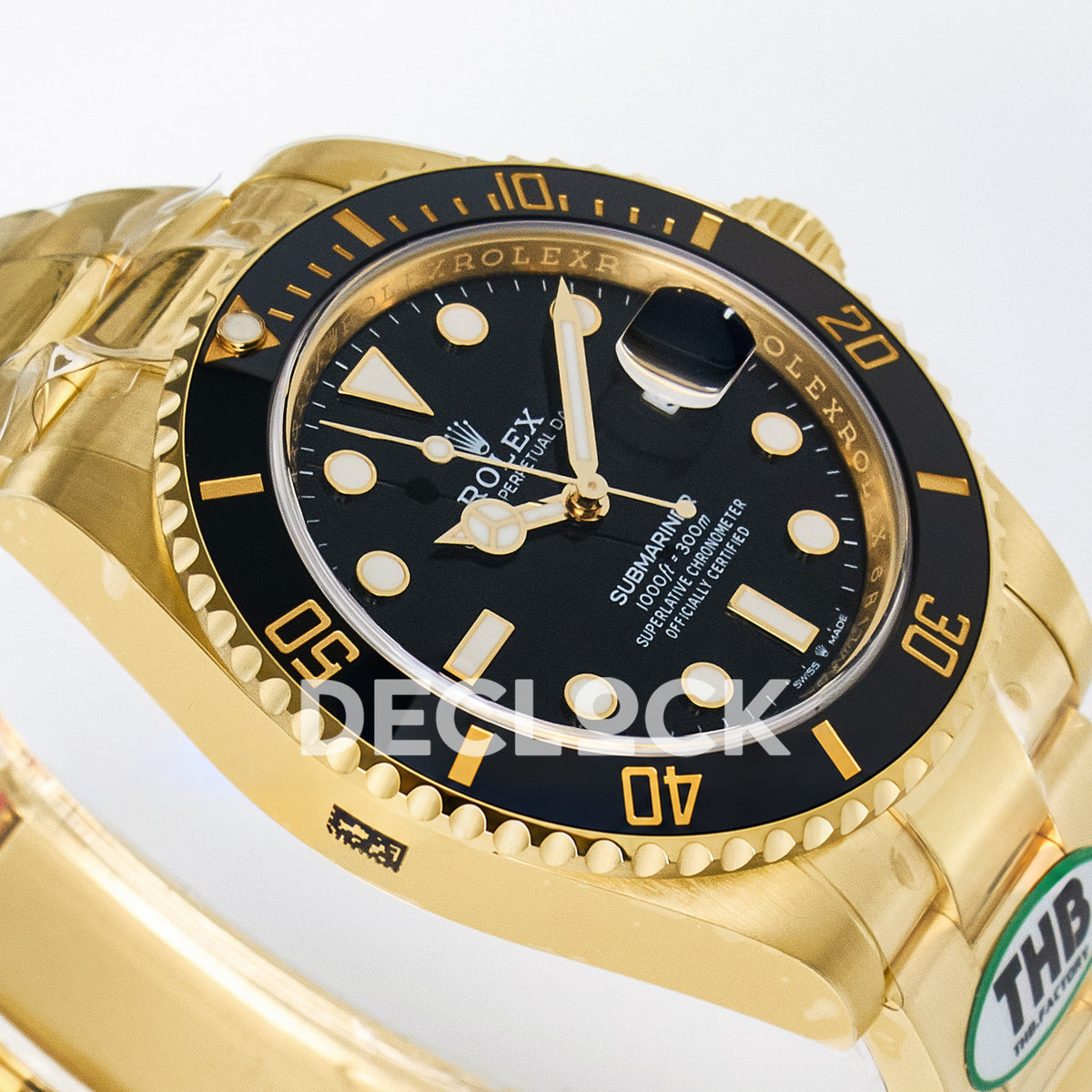 Rolex Submariner 126618LN 41mm THBF Yellow Gold Black Dial SH3235 replica - opposite dial angle