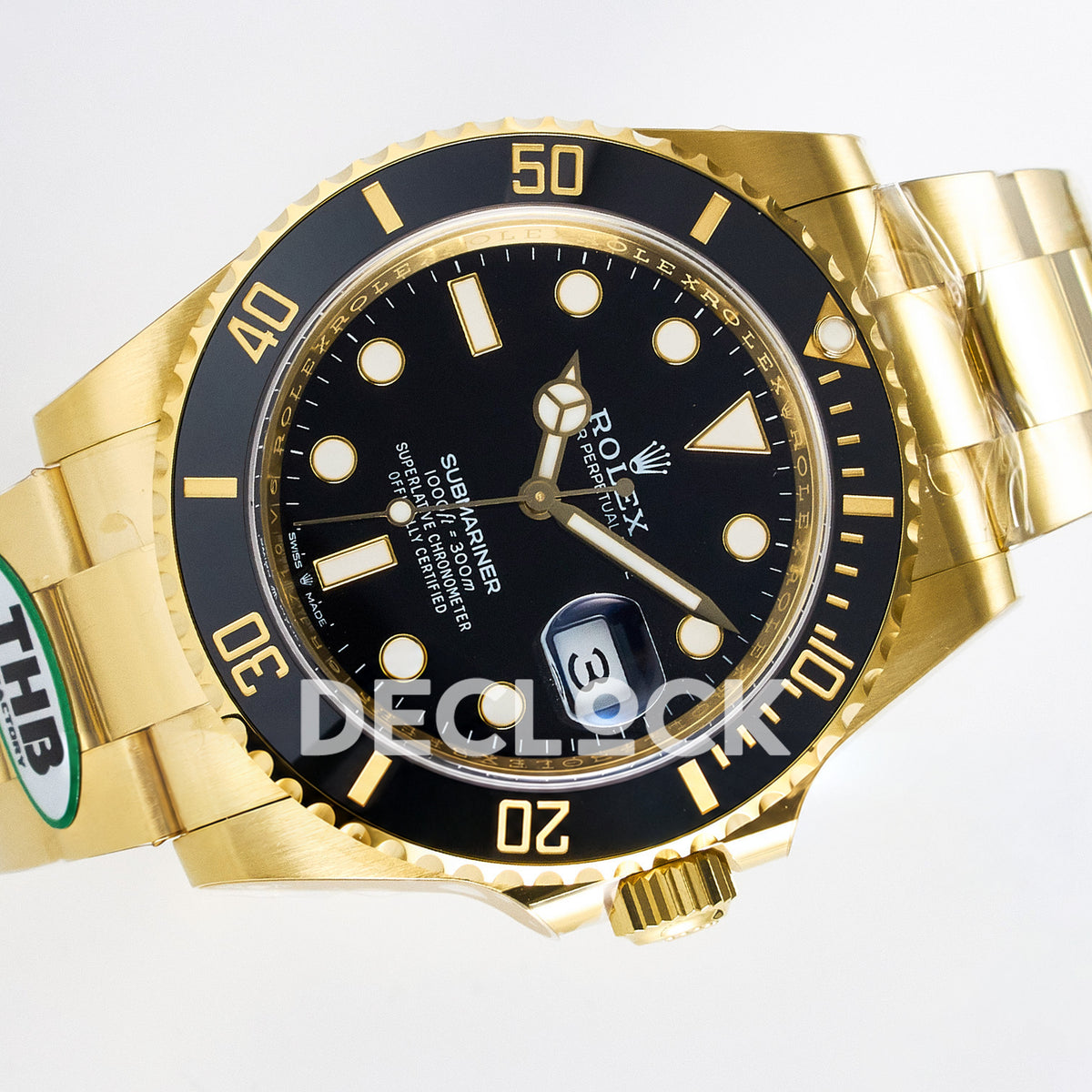 Rolex Submariner 126618LN 41mm THBF Yellow Gold Black Dial SH3235 replica - rotated front