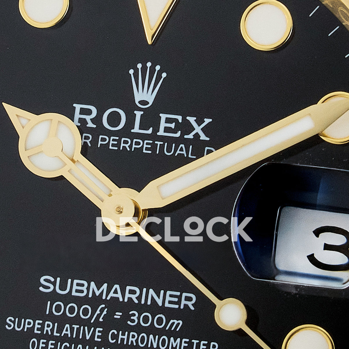 Rolex Submariner 126618LN 41mm THBF Yellow Gold Black Dial SH3235 replica - dial macro
