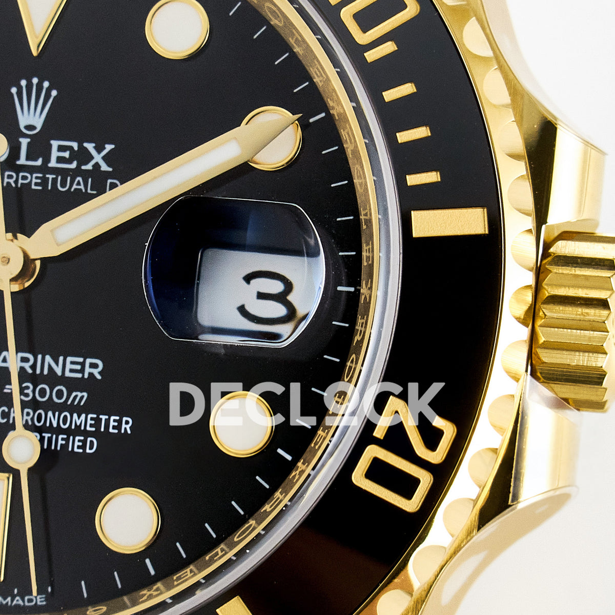 Rolex Submariner 126618LN 41mm THBF Yellow Gold Black Dial SH3235 replica - crown date macro