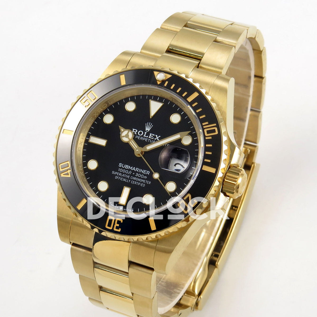 Rolex Submariner 41mm 126618LN QF Black Dial Yellow Gold JH3235 Free Sprung replica - three quarter