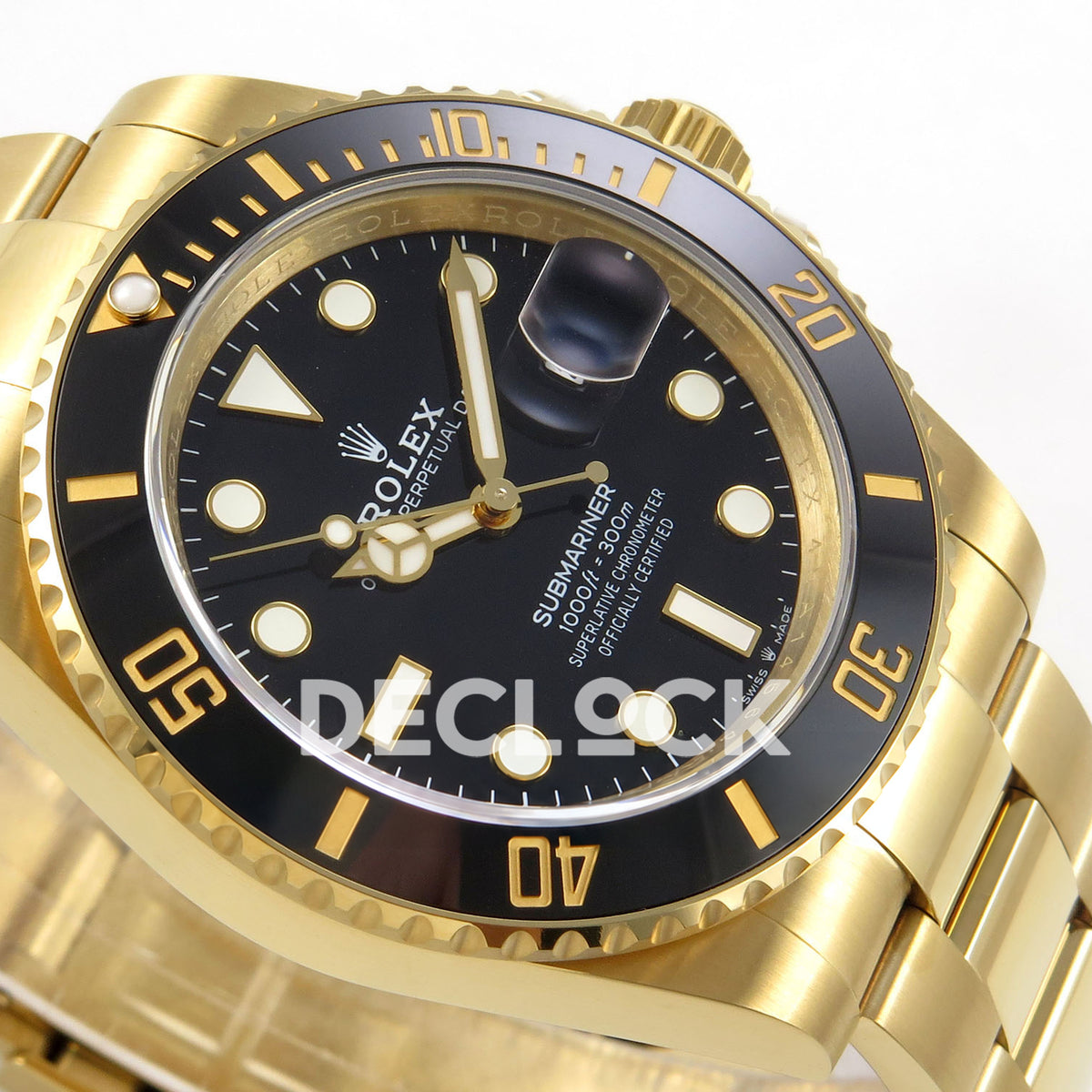 Rolex Submariner 41mm 126618LN QF Black Dial Yellow Gold JH3235 Free Sprung replica - dial side angle
