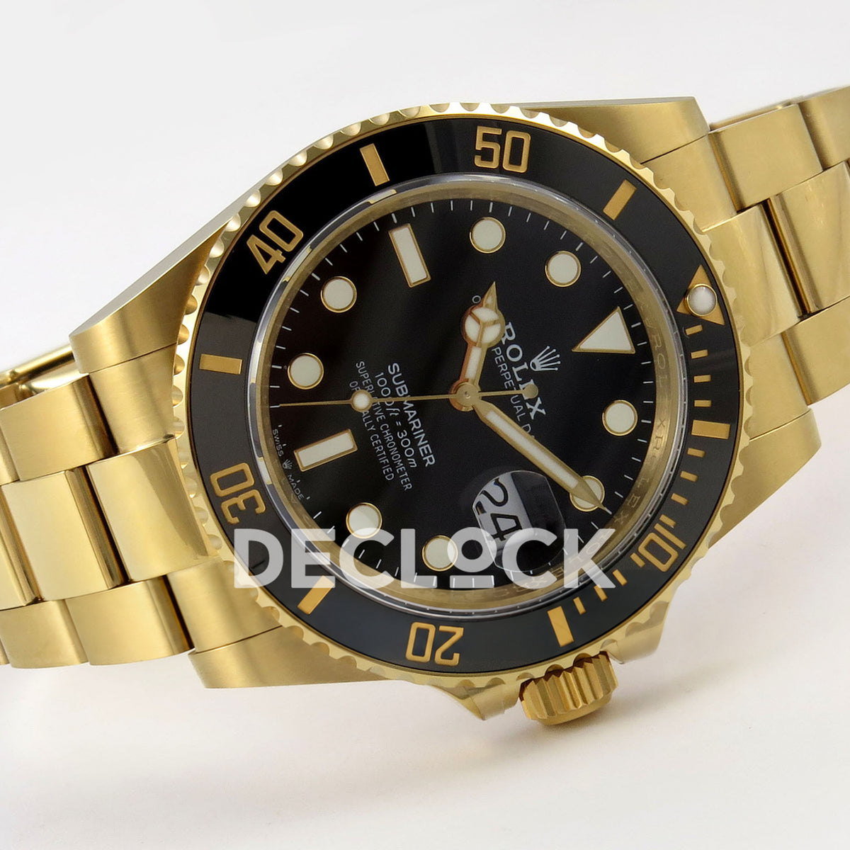 Rolex Submariner 41mm 126618LN QF Black Dial Yellow Gold JH3235 Free Sprung replica - full watch left