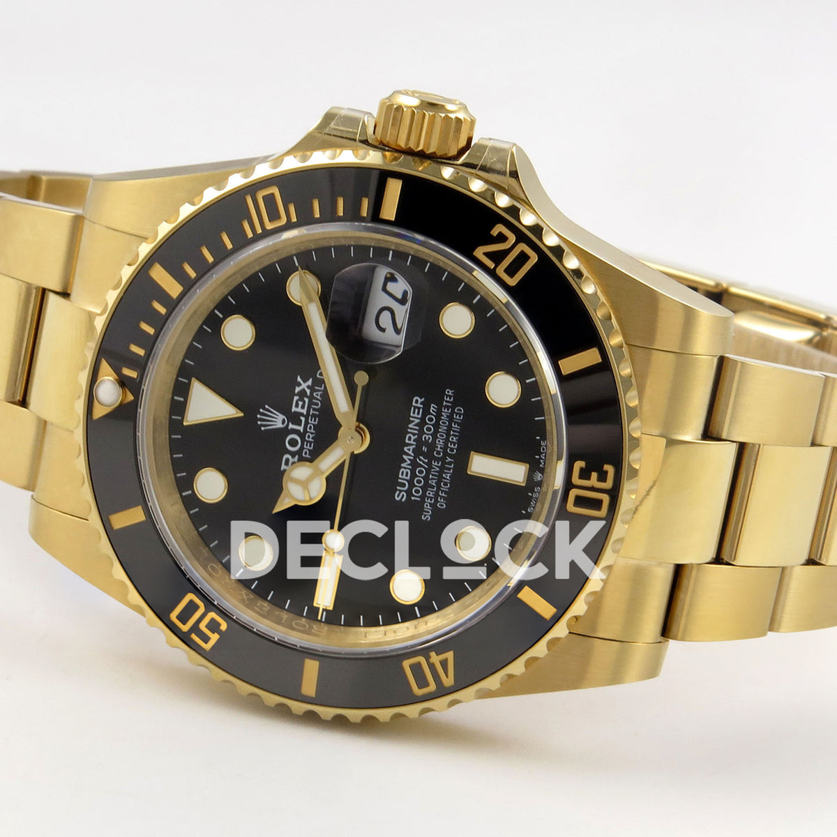 Rolex Submariner 41mm 126618LN QF Black Dial Yellow Gold JH3235 Free Sprung replica - full watch right