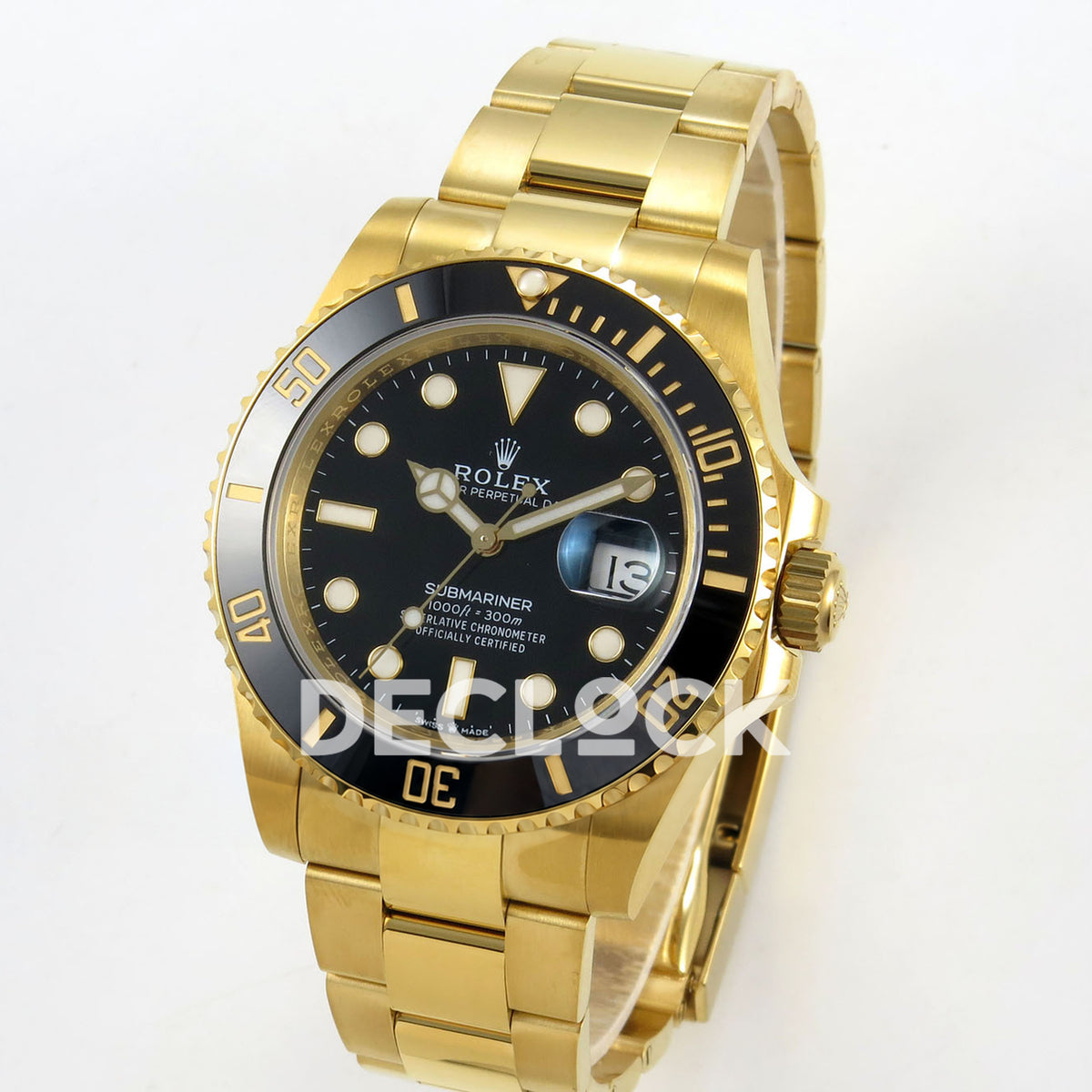 Rolex Submariner 41mm 126618LN RGF Black Dial Yellow Gold JH3235 replica - three quarter