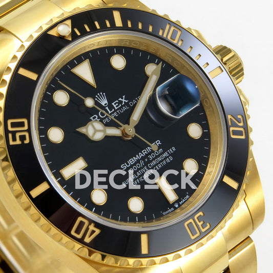 Rolex Submariner 41mm 126618LN RGF Black Dial Yellow Gold JH3235 replica - dial angle left