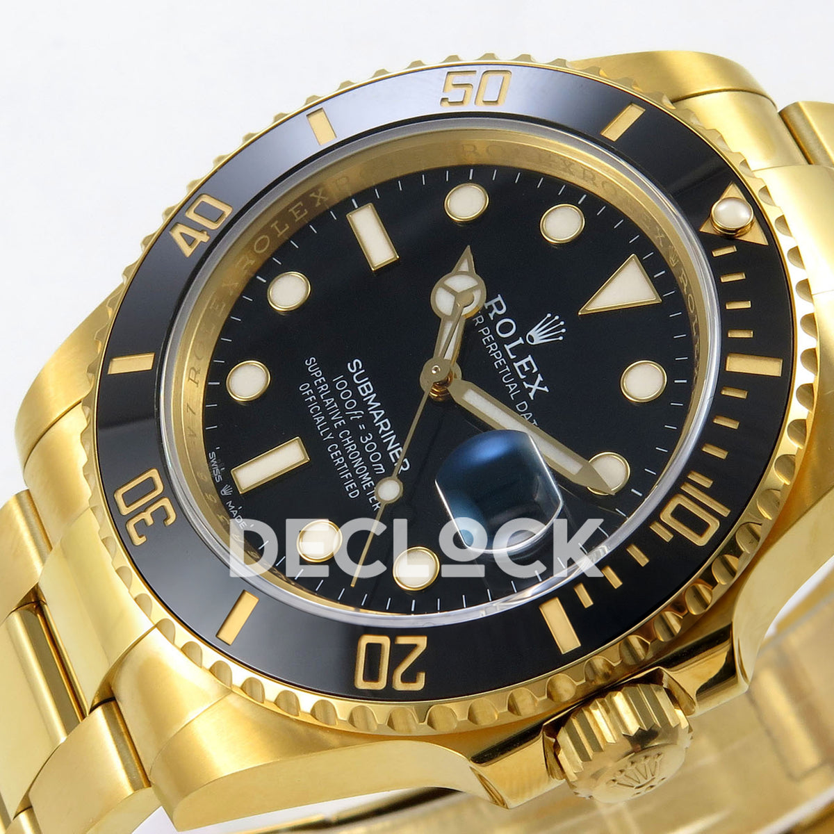 Rolex Submariner 41mm 126618LN RGF Black Dial Yellow Gold JH3235 replica - dial angle right
