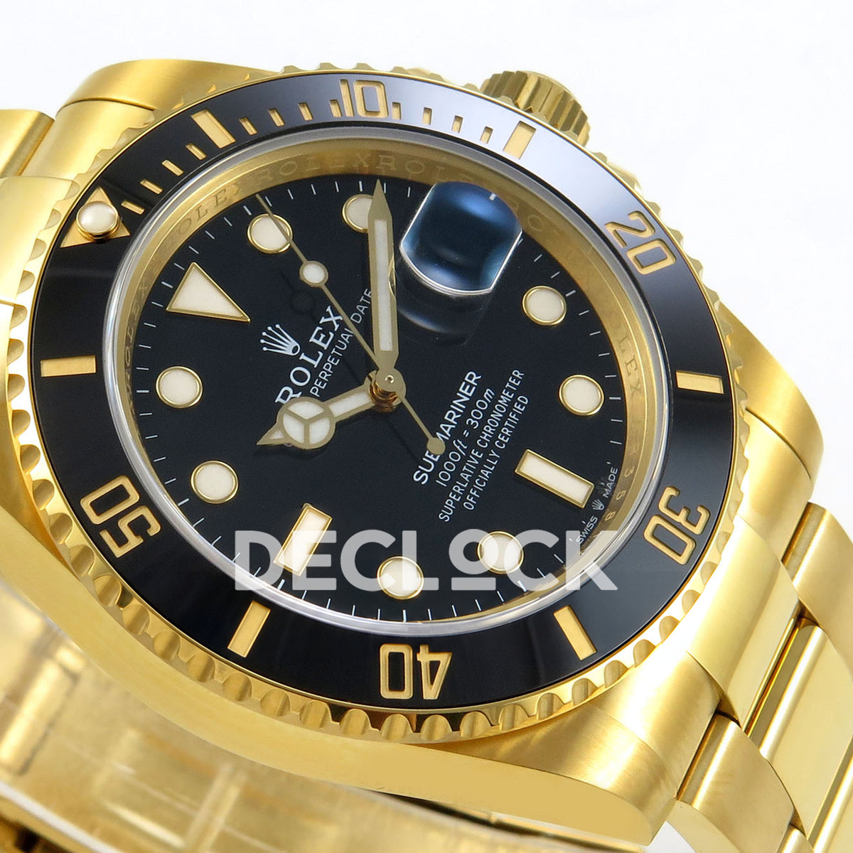 Rolex Submariner 41mm 126618LN RGF Black Dial Yellow Gold JH3235 replica - dial side angle