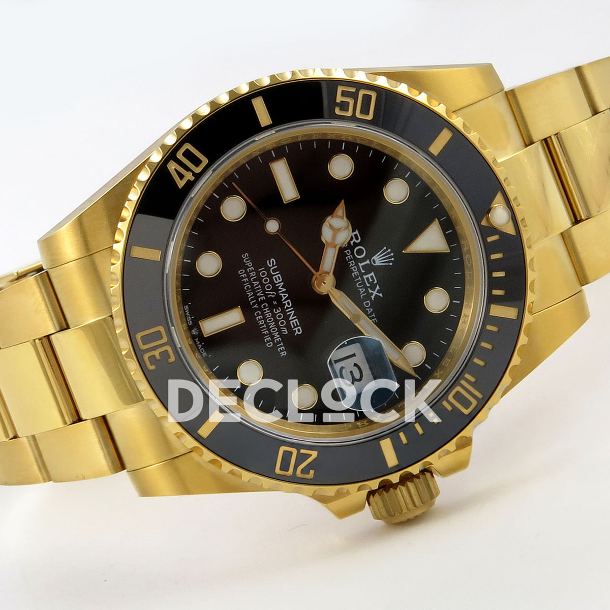 Rolex Submariner 41mm 126618LN RGF Black Dial Yellow Gold JH3235 replica - full watch left