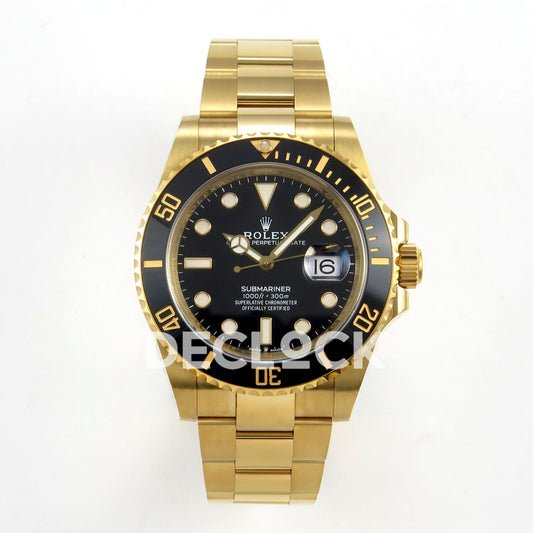 Rolex Submariner 41mm 126618LN VF Yellow Gold Black Dial DD3135 replica - front