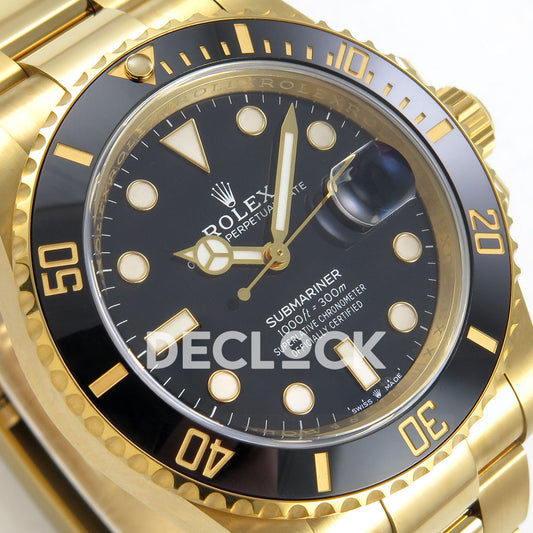 Rolex Submariner 41mm 126618LN VF Yellow Gold Black Dial DD3135 replica - dial angle left