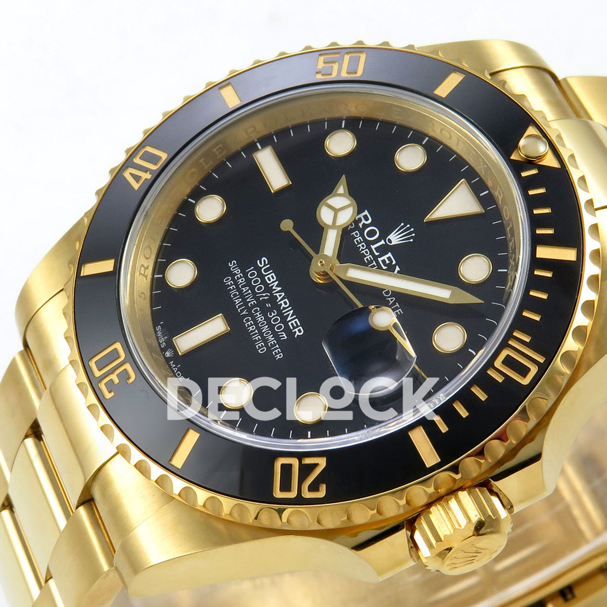 Rolex Submariner 41mm 126618LN VF Yellow Gold Black Dial DD3135 replica - dial angle right