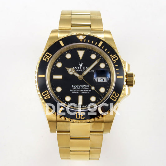 Rolex Submariner 41mm 126618LN WF Black Dial Yellow Gold JH3235 replica - front