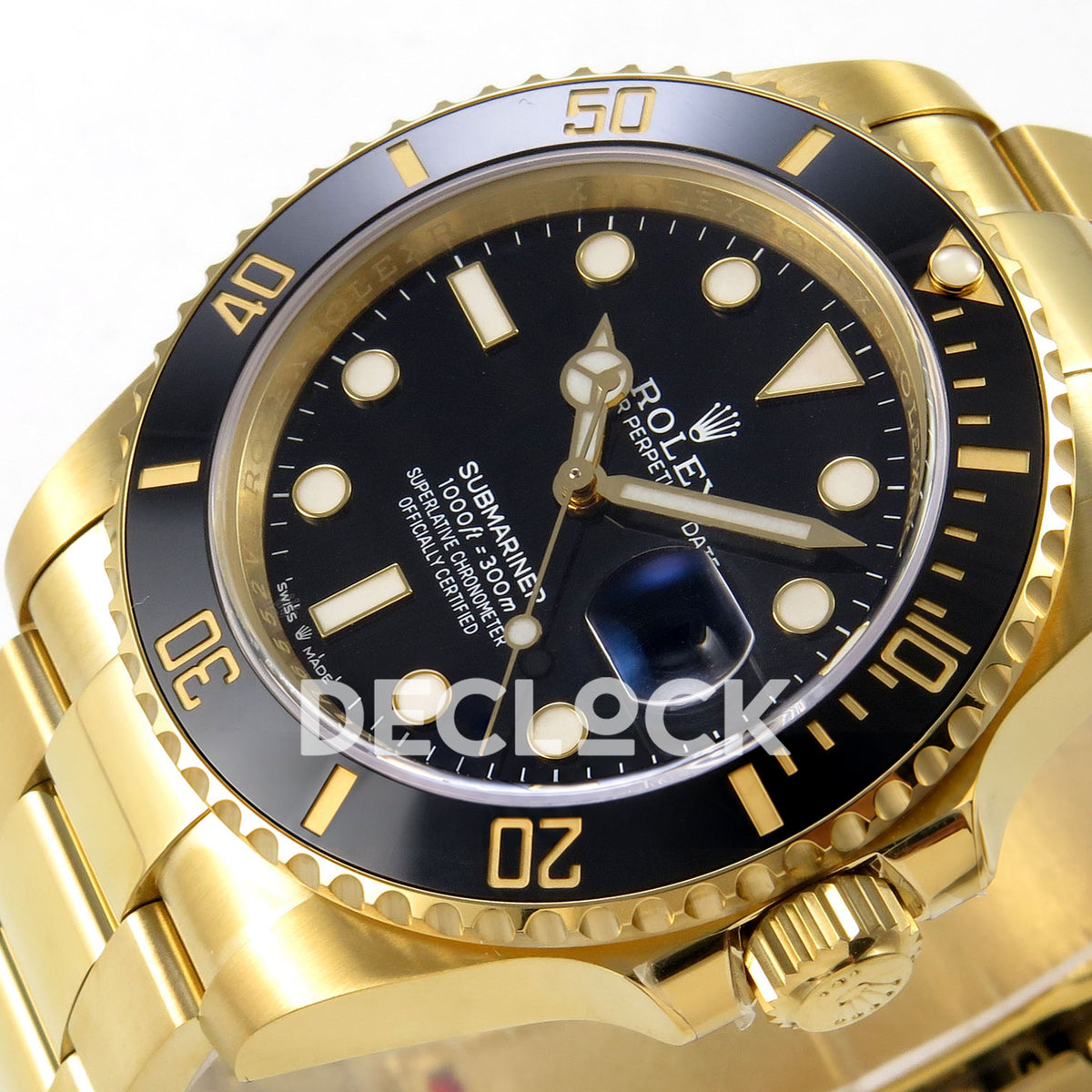 Rolex Submariner 41mm 126618LN WF Black Dial Yellow Gold JH3235 replica - dial angle right