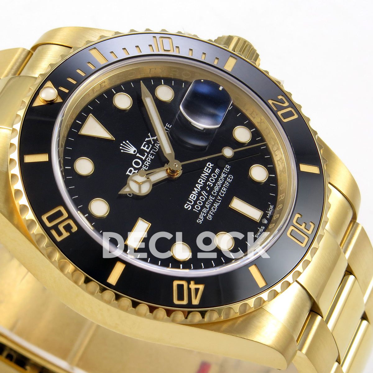 Rolex Submariner 41mm 126618LN WF Black Dial Yellow Gold JH3235 replica - dial side angle