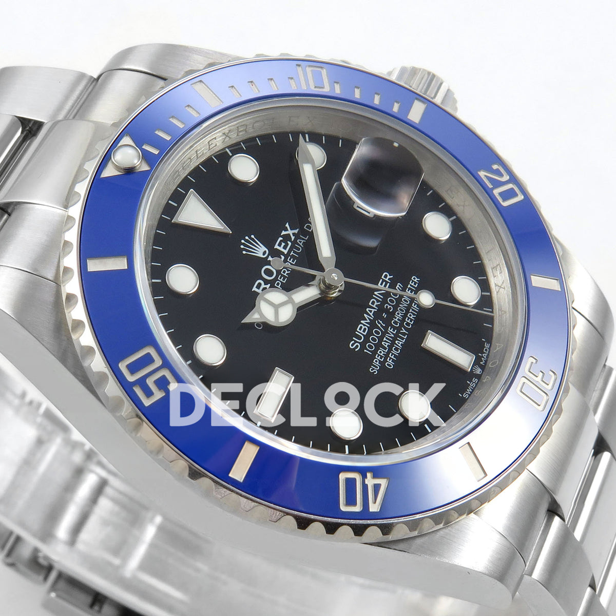 Rolex Submariner 126619LB 41mm QF Black Dial Blue Bezel QF3235 replica - dial side angle