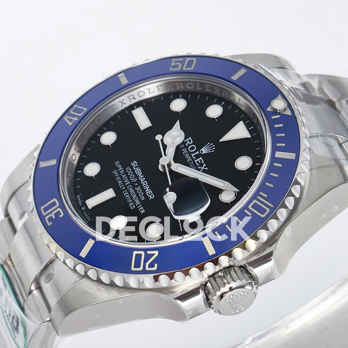 Rolex Submariner 126619LB 41mm THBF Steel Black Dial Blue Bezel SH3235 replica - crown front angle