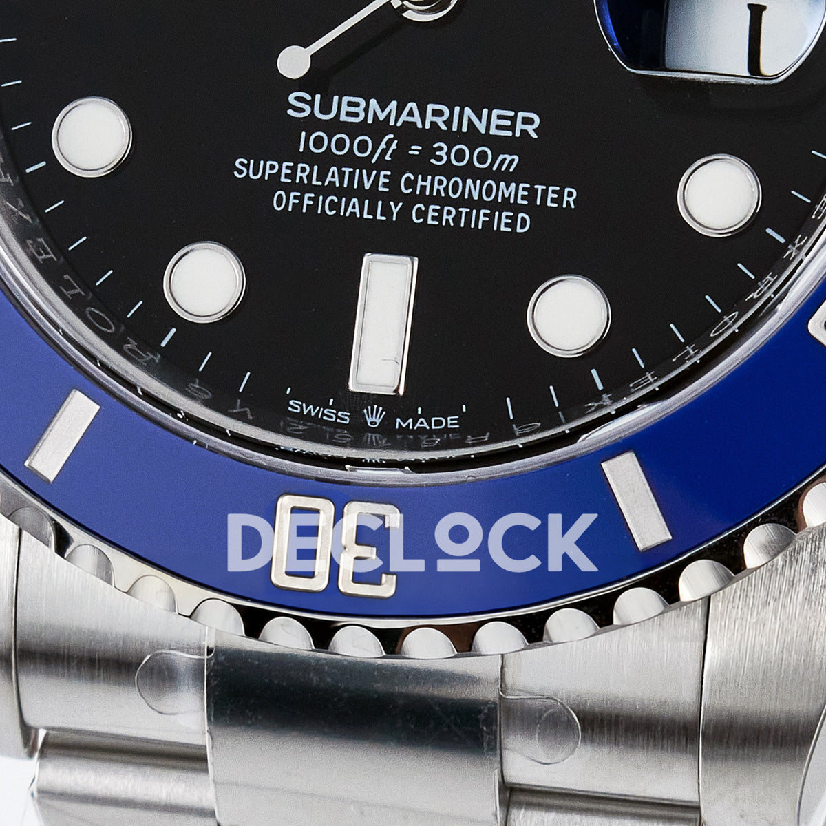 Rolex Submariner 126619LB 41mm THBF Steel Black Dial Blue Bezel SH3235 replica - lower dial macro