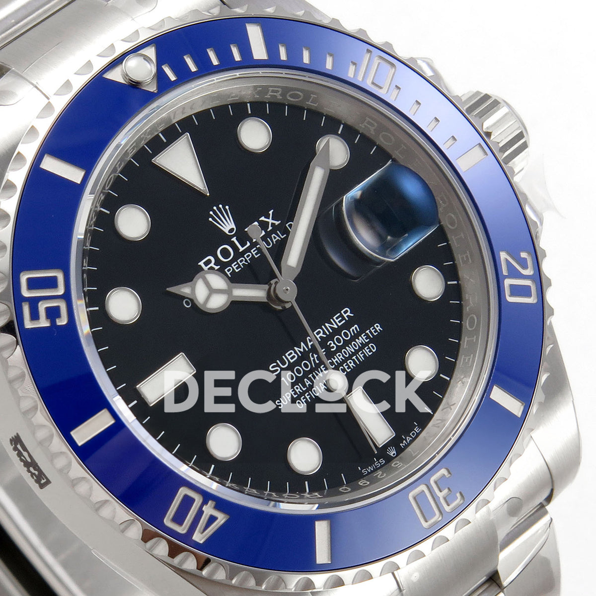 Rolex Submariner 41mm 126619LB Gold Maker Black Dial Blue Bezel JH3235 Free Sprung replica - dial angle left
